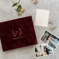 Load image into Gallery viewer, Foil Stamped Velvet Keepsake Box - Handmade Wedding Memory Box with Raised Monogram & Date