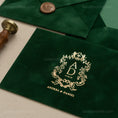Load image into Gallery viewer, Emerald Green Velvet Invitation Envelope - Foil -2.jpg