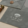 Load image into Gallery viewer, Light Gray Velvet Invitation Envelope - Foil -2.jpg