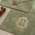 Load image into Gallery viewer, Sage Green Velvet Invitation Envelope - Foil -2.jpg