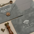Load image into Gallery viewer, light-gray-velvet-invitation-envelope 3.jpg