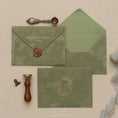 Load image into Gallery viewer, sage-green-velvet-invitation-envelope 1.jpg
