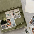 Load image into Gallery viewer, Foil Stamped Velvet Keepsake Box - Handmade Wedding Memory Box with Raised Monogram & Date