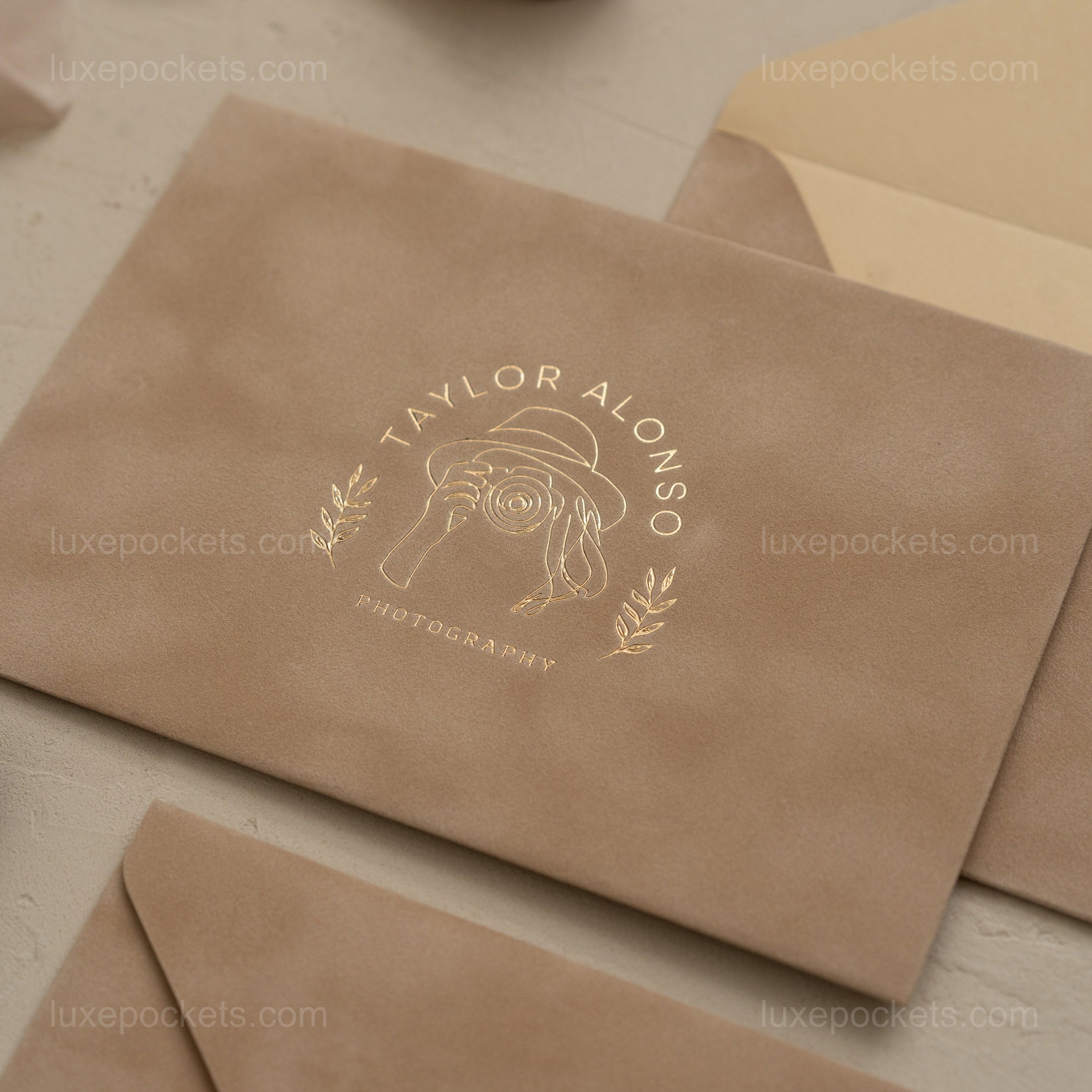 Beige Velvet Sleeve Pocket - Foil -2.jpg