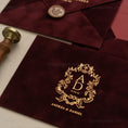 Load image into Gallery viewer, Burgundy Velvet Invitation Envelope - Foil -2.jpg
