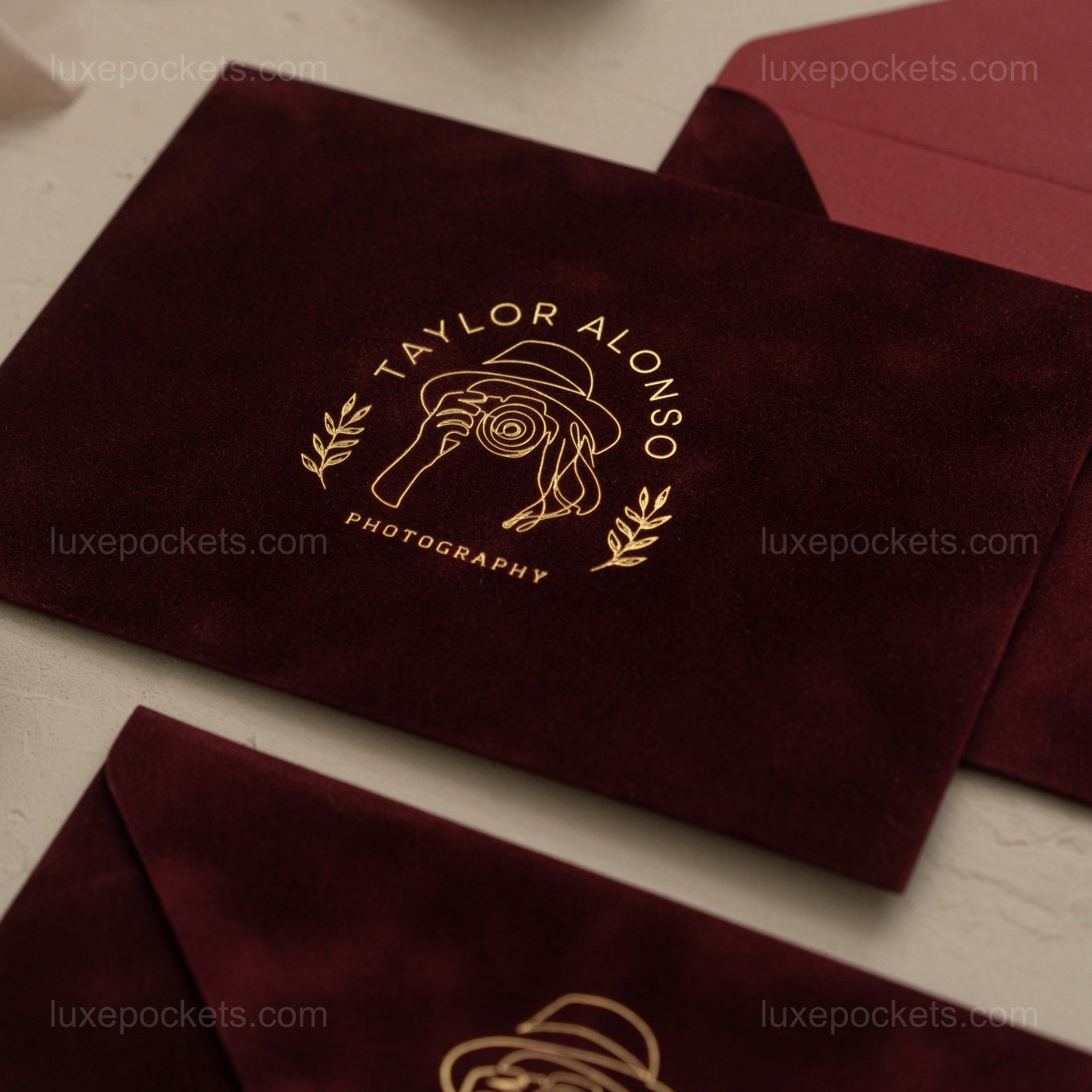 Burgundy Velvet Envelope