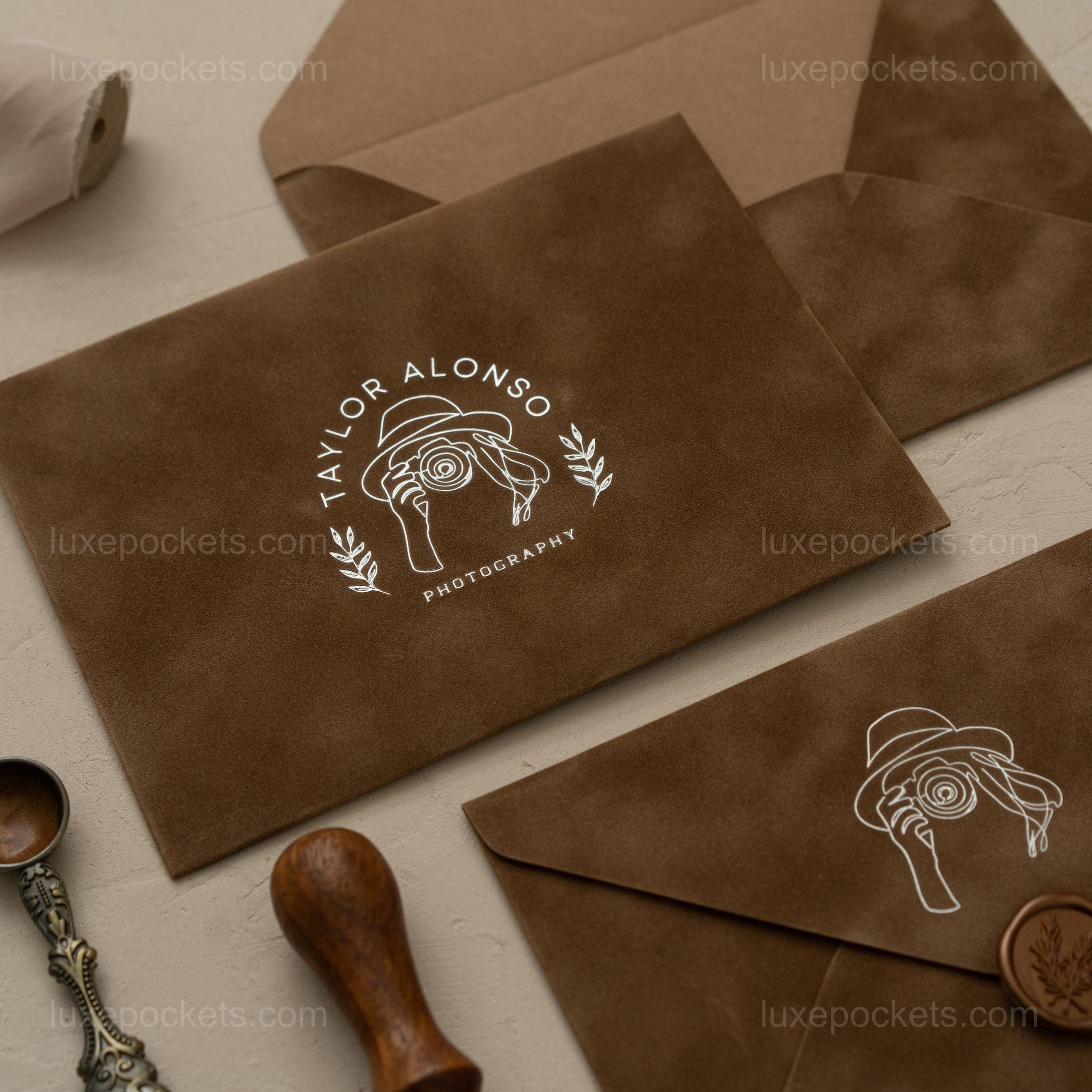 Camel Velvet Envelope