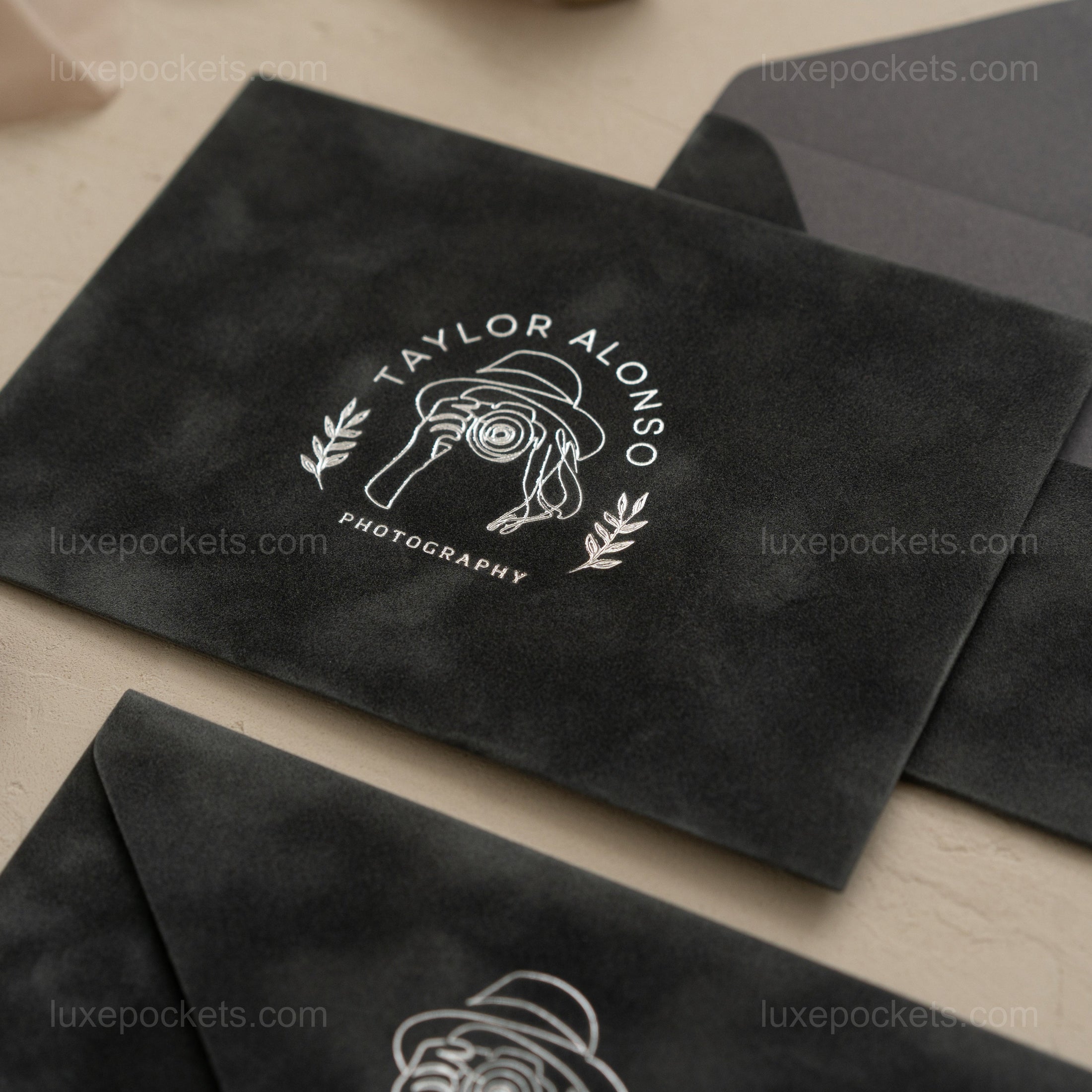 Dark Gray Velvet Envelope
