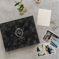 Load image into Gallery viewer, Foil Stamped Velvet Keepsake Box - Handmade Wedding Memory Box with Raised Monogram & Date
