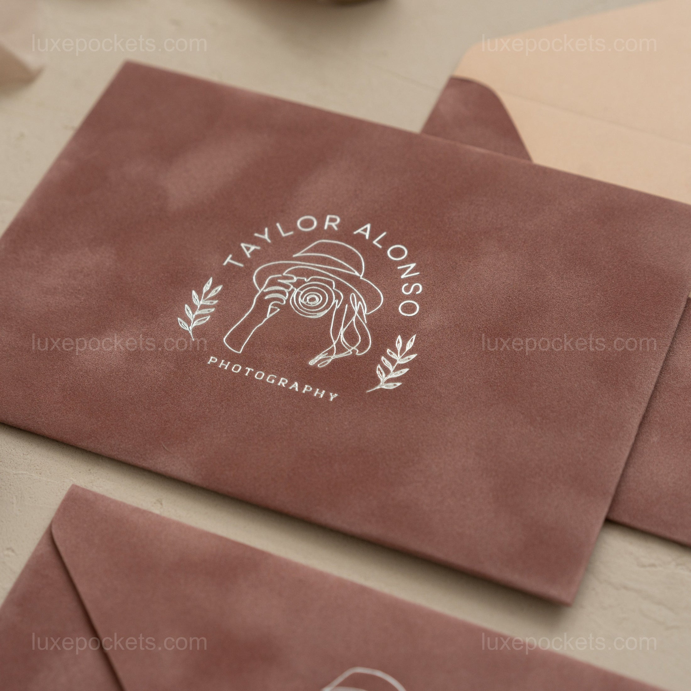 Dusty Rose Velvet Envelope