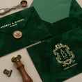 Load image into Gallery viewer, emerald-green-velvet-invitation-envelope 2.jpg
