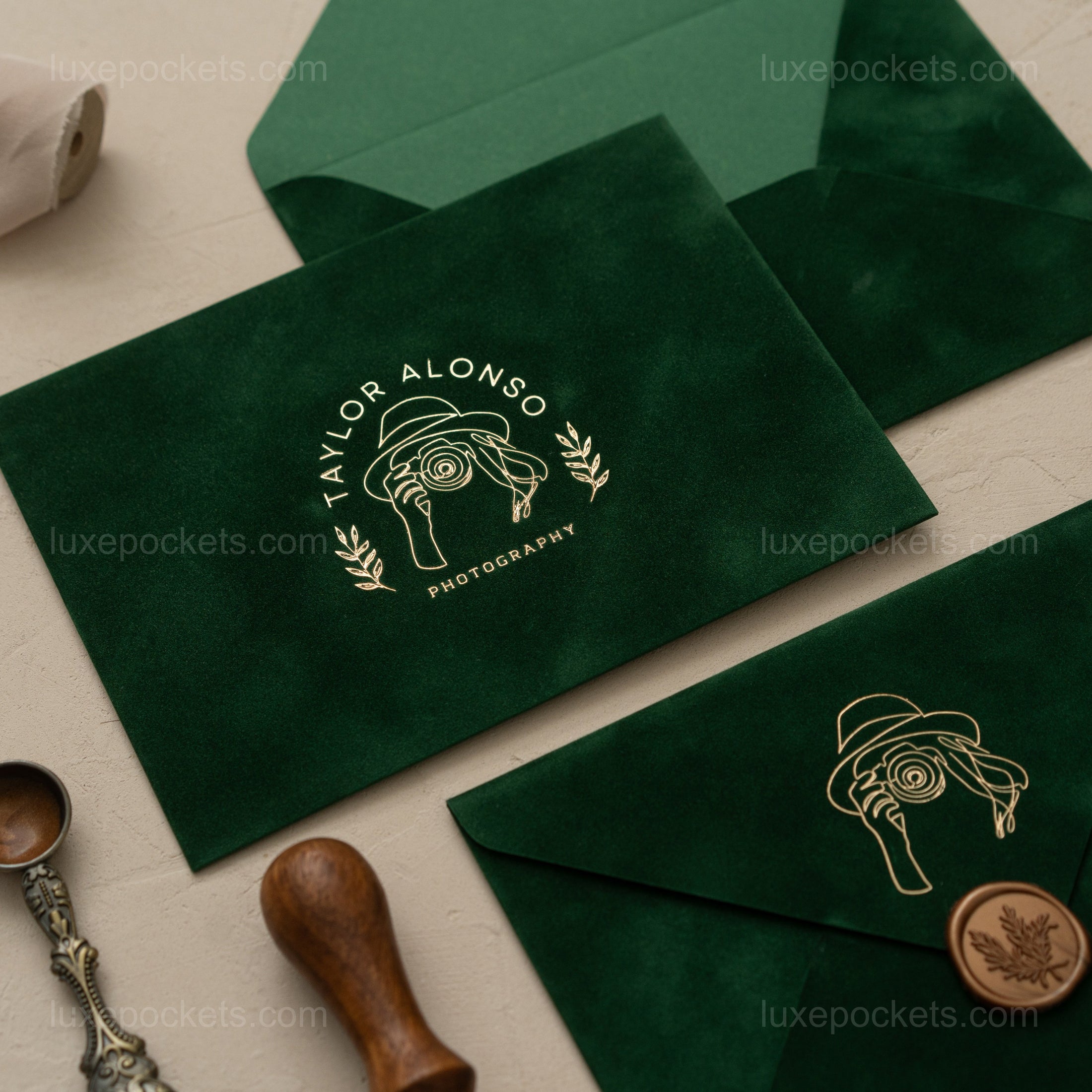 Emerald Green Velvet Envelope