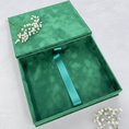 Load image into Gallery viewer, Foil Stamped Velvet Keepsake Box - Handmade Wedding Memory Box with Raised Monogram & Date
