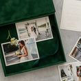 Load image into Gallery viewer, Foil Stamped Velvet Keepsake Box - Handmade Wedding Memory Box with Raised Monogram & Date
