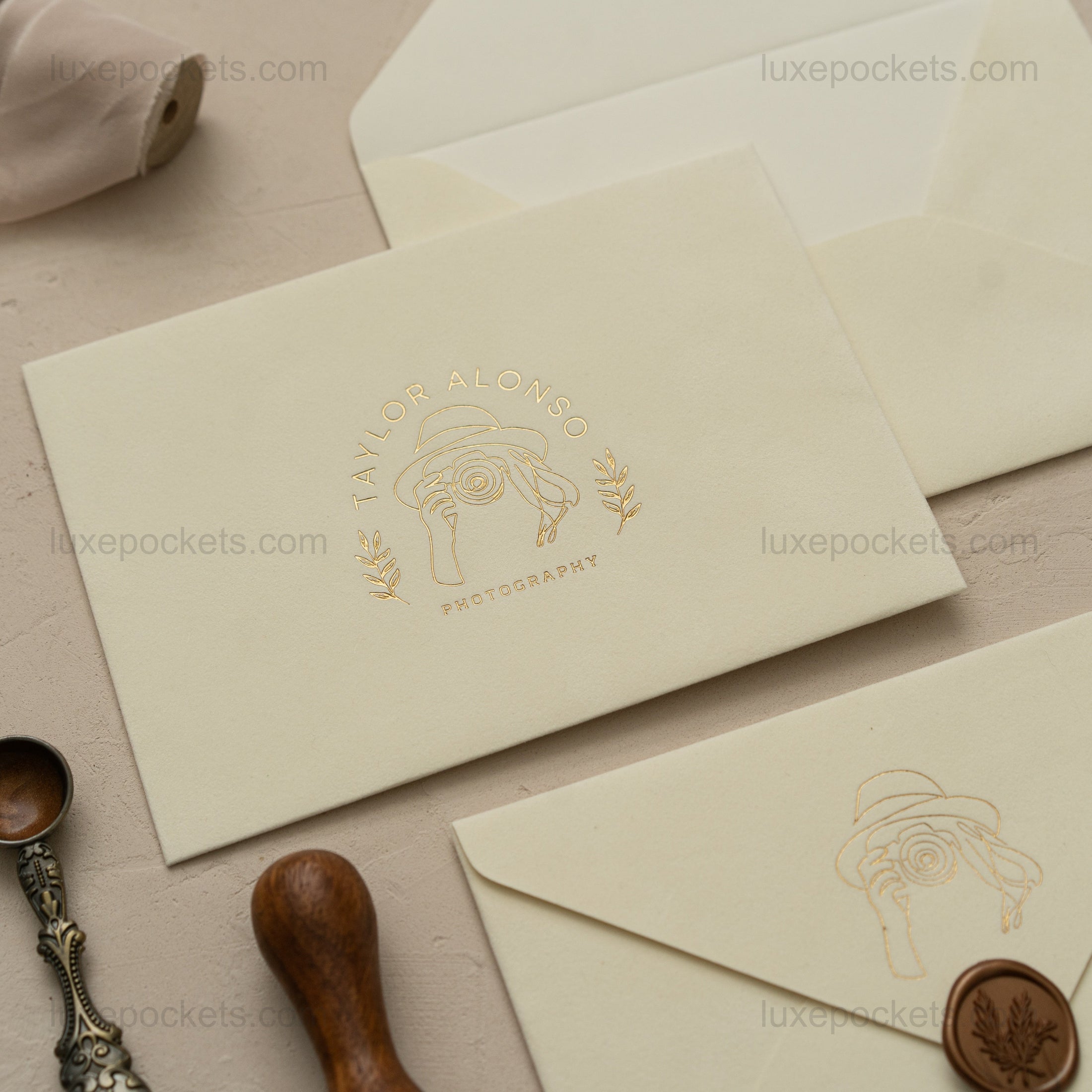 Ivory Velvet Envelope