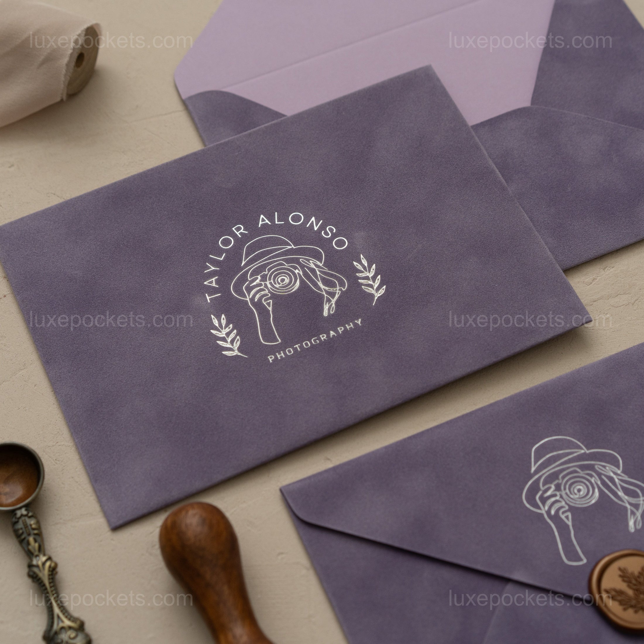Lavender Velvet Envelope