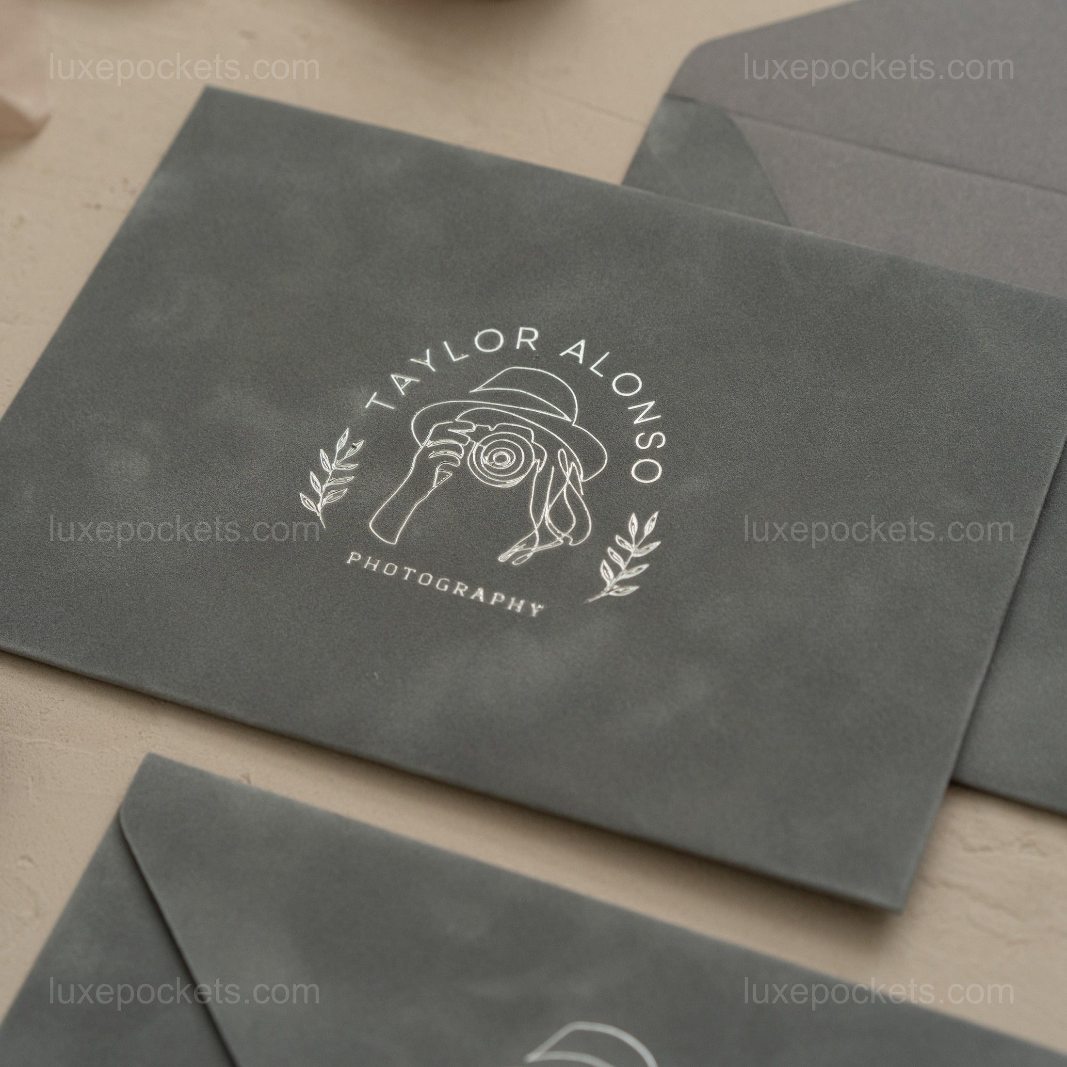 Light Gray Velvet Envelope
