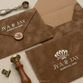 Load image into Gallery viewer, camel-velvet-invitation-envelope 3.jpg
