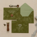 Load image into Gallery viewer, olive-green-velvet-invitation-envelope 1.jpg
