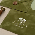 Load image into Gallery viewer, olive-green-velvet-invitation-envelope 2.jpg
