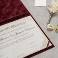 Load image into Gallery viewer, Elegant Velvet Marriage Certificate Holder - Personalized Foil Design

