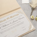 Load image into Gallery viewer, Premium Natural Linen Cover for Marriage Certificate - Personalized Foil Stamp

