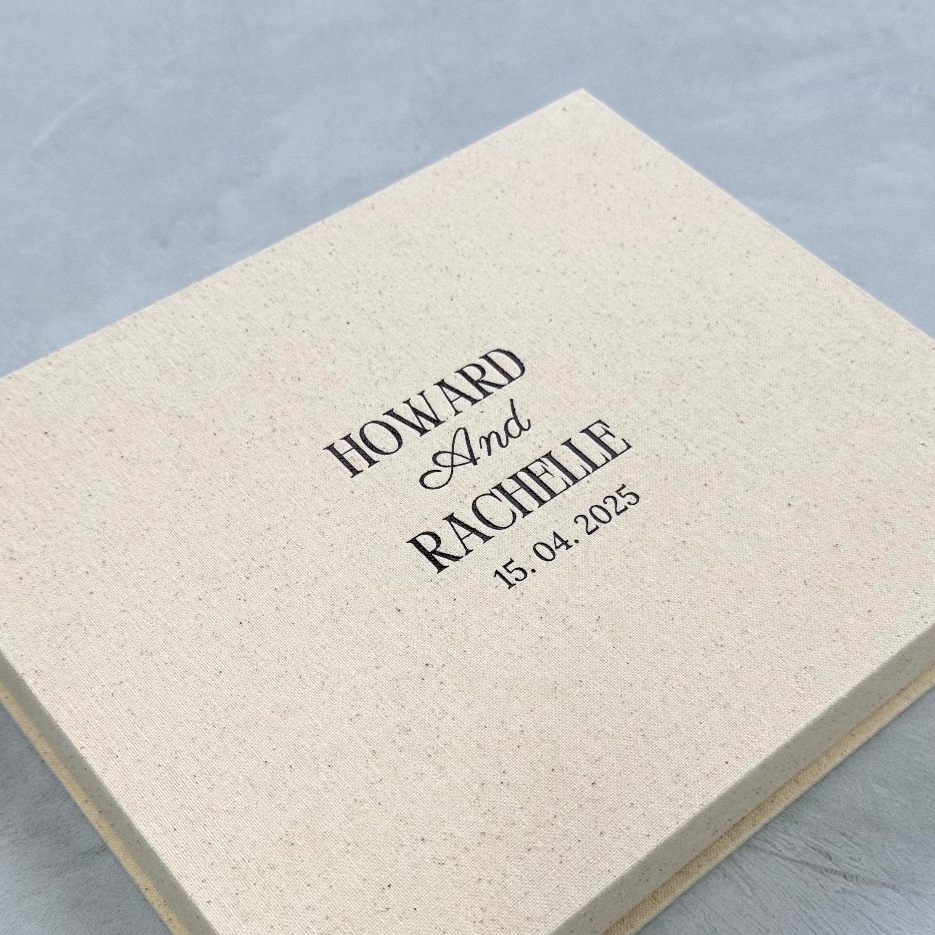 Personalized Wedding Memory Box - Luxe Natural Linen Heirloom for Vows & Keepsakes, Custom with Monogram and Date